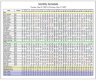 Sample Monthly Schedule Report in Employee Scheduling Software
