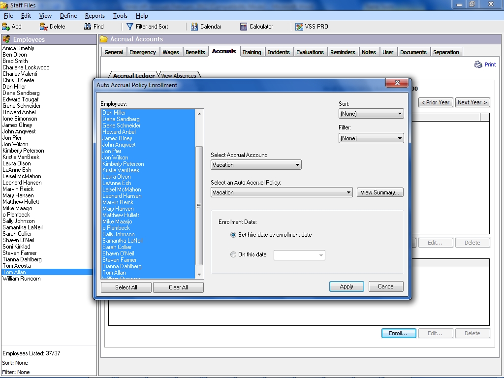 Enroll Employees in Auto Accrual Policy Enroll Employees in Auto Accrual Policy