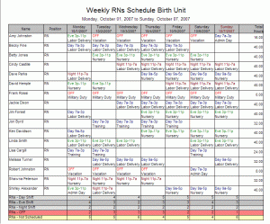 Weekly Schedule in Employee Schedule Software