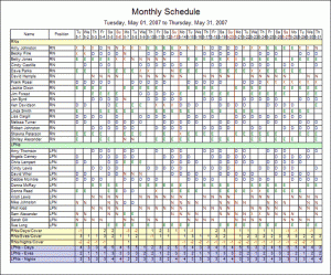 Monthly Schedule in Employee Schedule Software Monthly Schedule in Employee Schedule Software