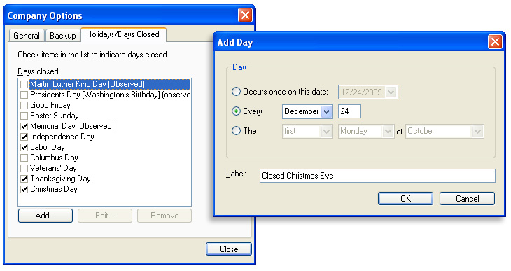 Block Off Holidays and Days Closed in Patient Appointment Scheduling Software
